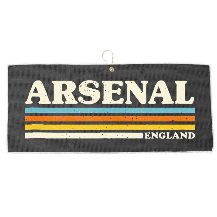 Retro Stripe Arsenal Large Microfiber Waffle Golf Towel