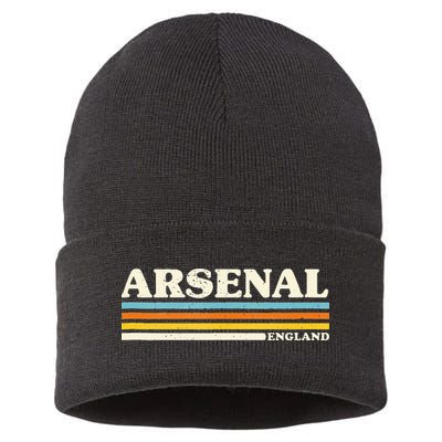 Retro Stripe Arsenal Sustainable Knit Beanie