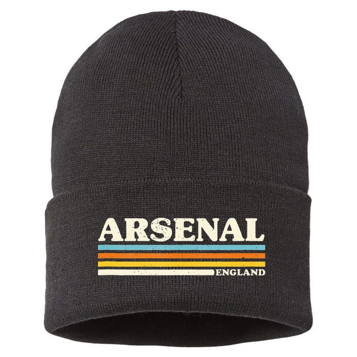 Retro Stripe Arsenal Sustainable Knit Beanie