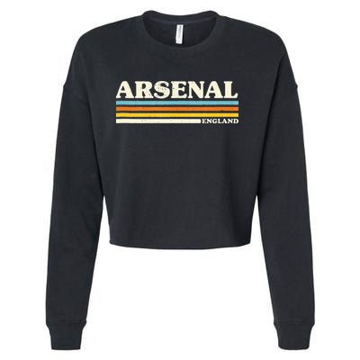 Retro Stripe Arsenal Cropped Pullover Crew
