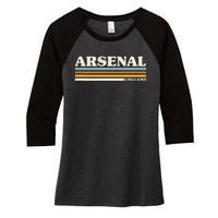 Retro Stripe Arsenal Women's Tri-Blend 3/4-Sleeve Raglan Shirt