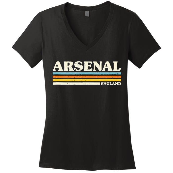 Retro Stripe Arsenal Women's V-Neck T-Shirt
