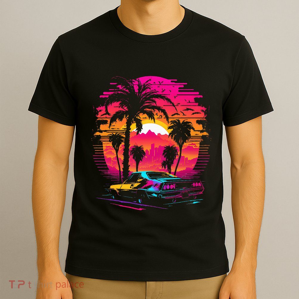 Retrowave Synthwave Aesthetic Sports Car 80s 90s T-Shirt