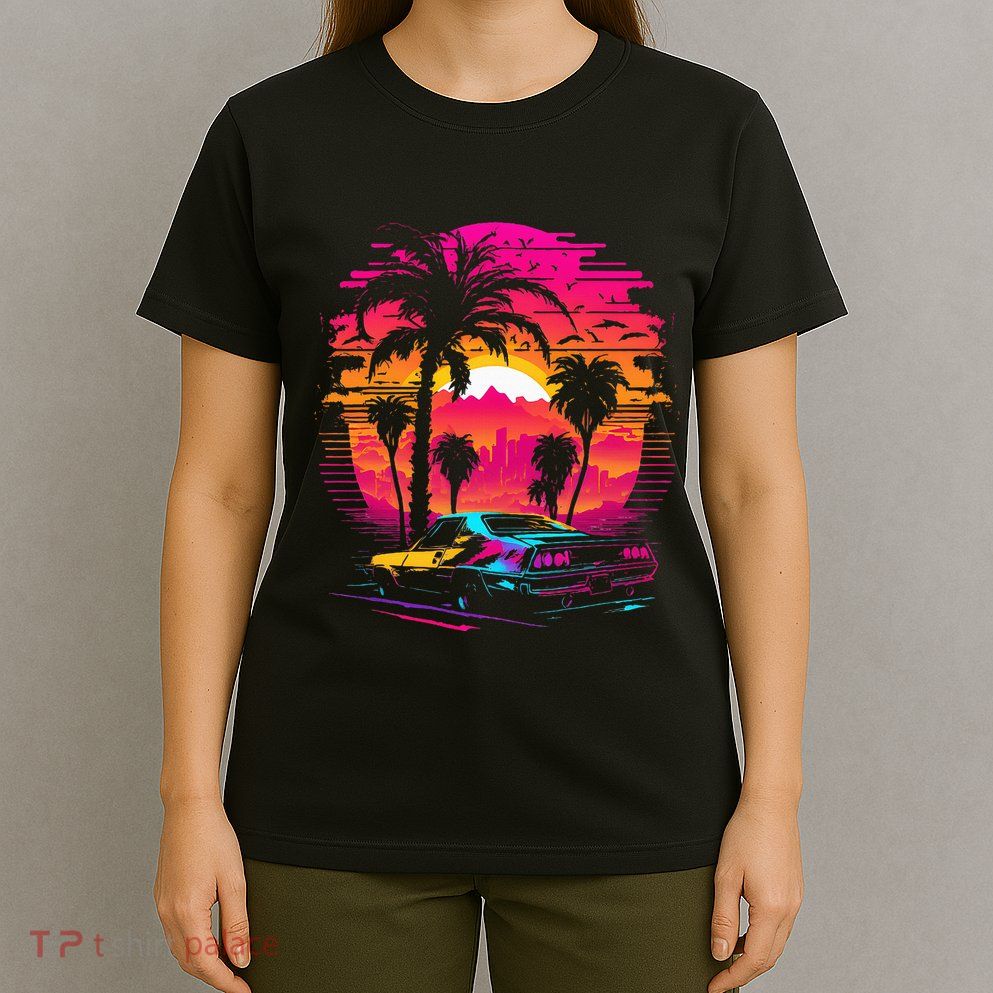Retrowave Synthwave Aesthetic Sports Car 80s 90s T-Shirt