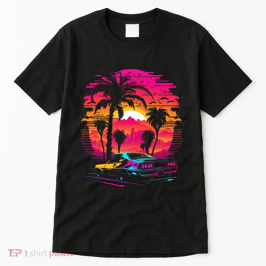 Retrowave Synthwave Aesthetic Sports Car 80s 90s Tall T-Shirt
