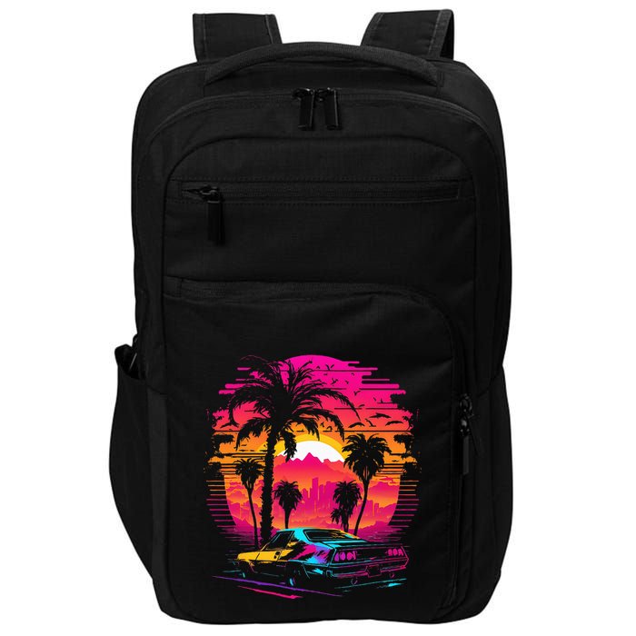Retrowave Synthwave Aesthetic Sports Car 80s 90s Impact Tech Backpack