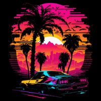 Retrowave Synthwave Aesthetic Sports Car 80s 90s Impact Tech Backpack