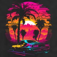 Retrowave Synthwave Aesthetic Sports Car 80s 90s Adult Drive Performance Visor