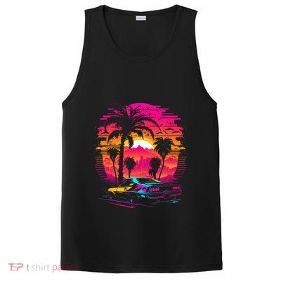 Retrowave Synthwave Aesthetic Sports Car 80s 90s PosiCharge Competitor Tank