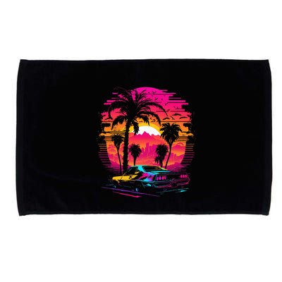 Retrowave Synthwave Aesthetic Sports Car 80s 90s Microfiber Hand Towel