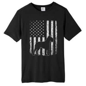 Retro Schnauzer American Flag Dog Dad Dog Mom Tall Fusion ChromaSoft Performance T-Shirt