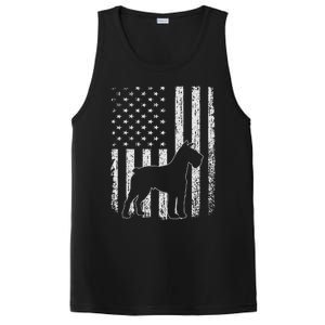 Retro Schnauzer American Flag Dog Dad Dog Mom PosiCharge Competitor Tank