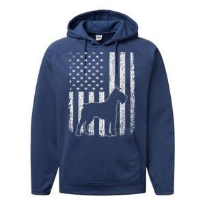 Retro Schnauzer American Flag Dog Dad Dog Mom Performance Fleece Hoodie