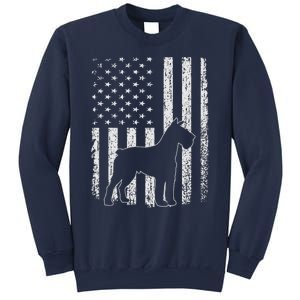 Retro Schnauzer American Flag Dog Dad Dog Mom Sweatshirt