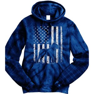 Retro Schnauzer American Flag Dog Dad Dog Mom Tie Dye Hoodie