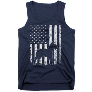 Retro Schnauzer American Flag Dog Dad Dog Mom Tank Top