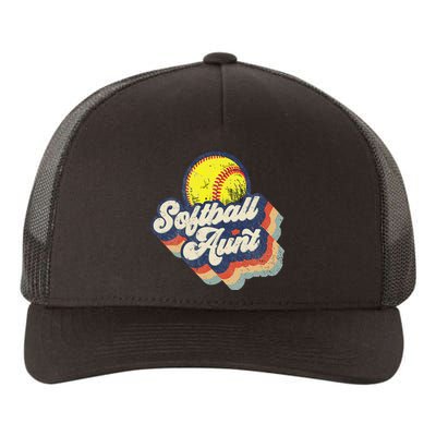 Retro Softball Aunt Auntie Softball MotherS Day Yupoong Adult 5-Panel Trucker Hat