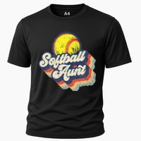 Retro Softball Aunt Auntie Softball MotherS Day Cooling Performance Crew T-Shirt