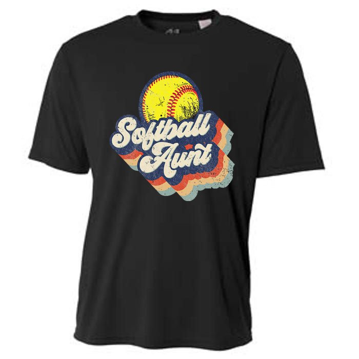 Retro Softball Aunt Auntie Softball MotherS Day Cooling Performance Crew T-Shirt