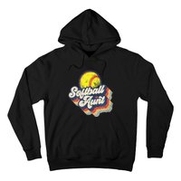 Retro Softball Aunt Auntie Softball MotherS Day Hoodie