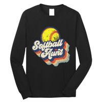 Retro Softball Aunt Auntie Softball MotherS Day Long Sleeve Shirt