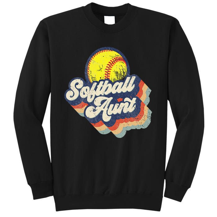 Retro Softball Aunt Auntie Softball MotherS Day Sweatshirt