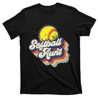 Retro Softball Aunt Auntie Softball MotherS Day T-Shirt