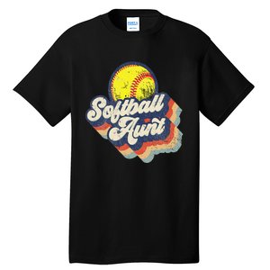 Retro Softball Aunt Auntie Softball MotherS Day Tall T-Shirt