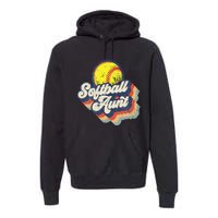 Retro Softball Aunt Auntie Softball MotherS Day Premium Hoodie