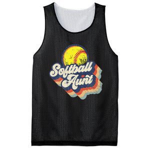 Retro Softball Aunt Auntie Softball MotherS Day Mesh Reversible Basketball Jersey Tank