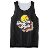 Retro Softball Aunt Auntie Softball MotherS Day Mesh Reversible Basketball Jersey Tank