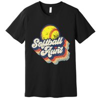 Retro Softball Aunt Auntie Softball MotherS Day Premium T-Shirt