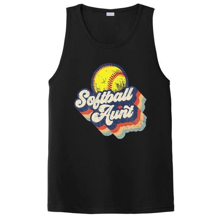 Retro Softball Aunt Auntie Softball MotherS Day PosiCharge Competitor Tank