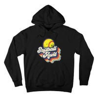 Retro Softball Aunt Auntie Softball MotherS Day Tall Hoodie