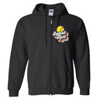 Retro Softball Aunt Auntie Softball MotherS Day Full Zip Hoodie