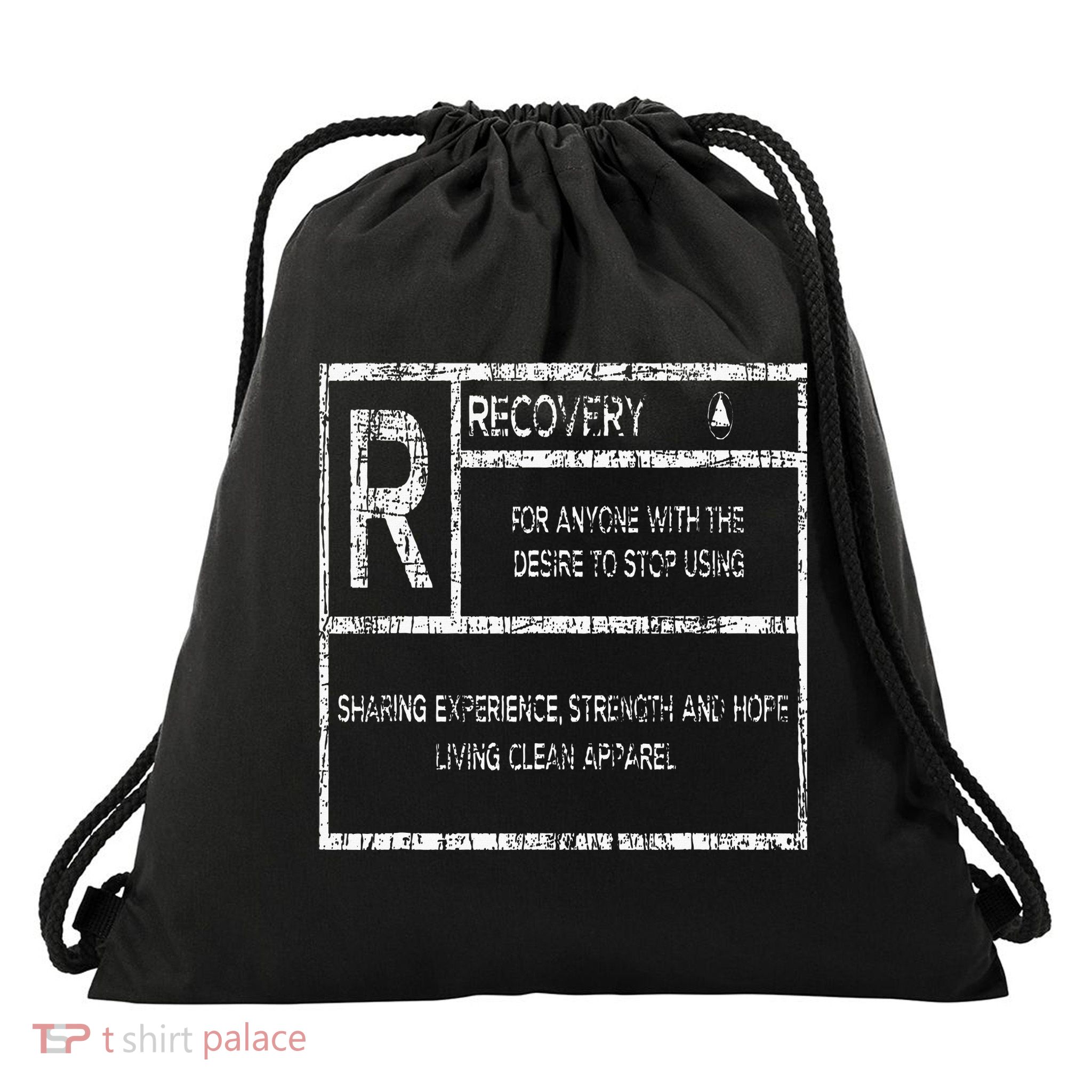Recovery Sobriety Anniversary Sober Aa Na Drawstring Bag