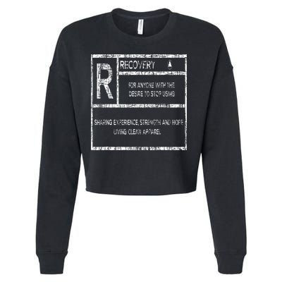 Recovery Sobriety Anniversary Sober Aa Na Cropped Pullover Crew