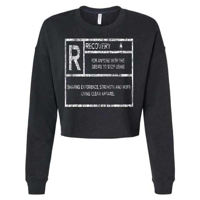 Recovery Sobriety Anniversary Sober Aa Na Cropped Pullover Crew