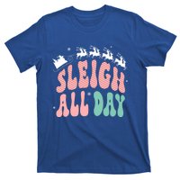 Reindeer Sleigh All Day Groovy Retro Christmas Pajamas Gift T-Shirt