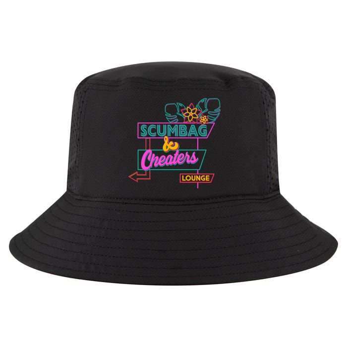 Retro Scumbag And Cheater Lounge Neon Sign Cool Comfort Performance Bucket Hat