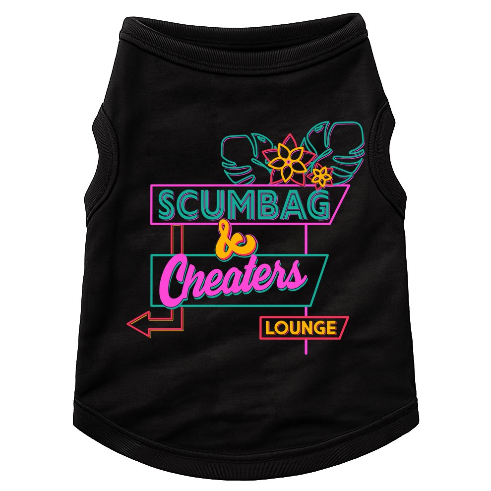 Retro Scumbag And Cheater Lounge Neon Sign Doggie Tank