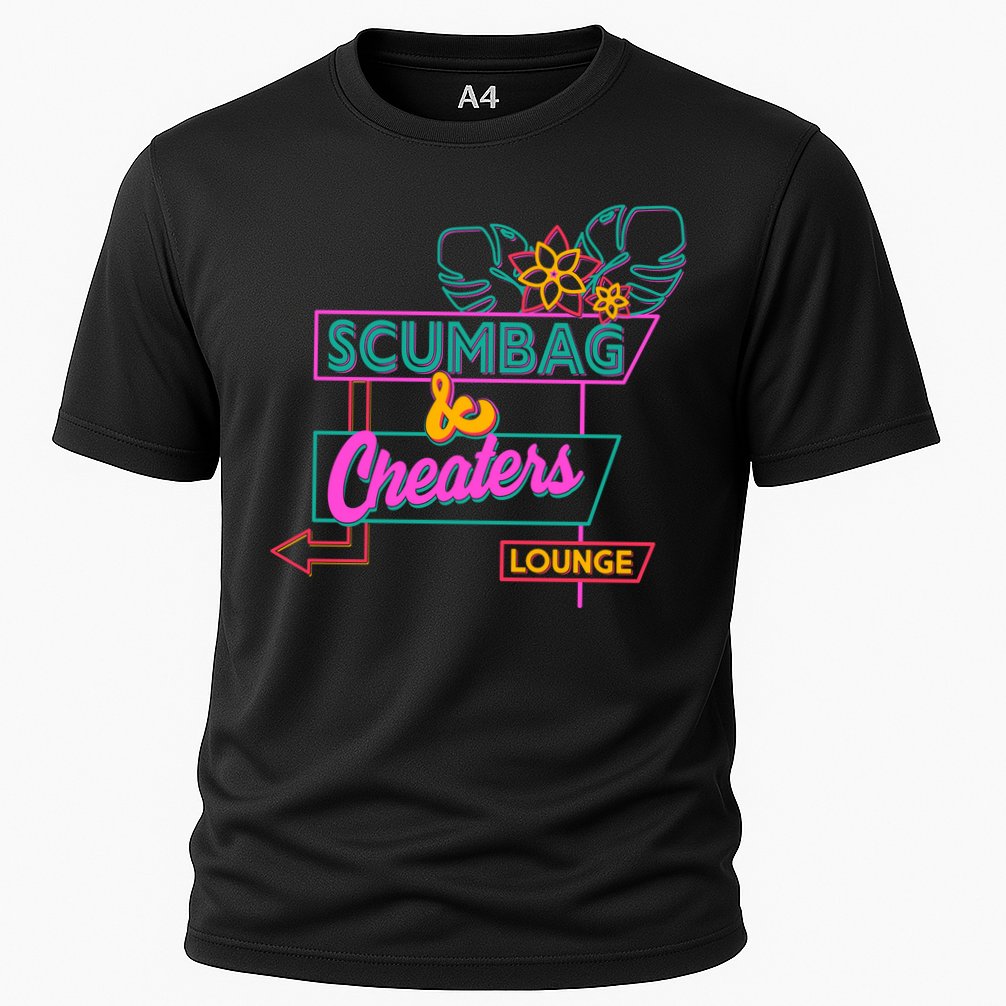 Retro Scumbag And Cheater Lounge Neon Sign Performance Shirt