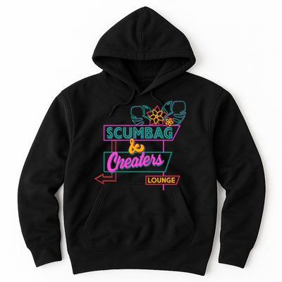 Retro Scumbag And Cheater Lounge Neon Sign Hoodie