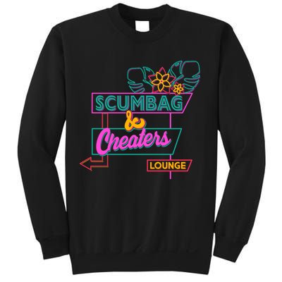 Retro Scumbag And Cheater Lounge Neon Sign Sweatshirt
