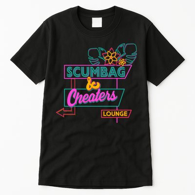 Retro Scumbag And Cheater Lounge Neon Sign Tall T-Shirt