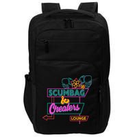 Retro Scumbag And Cheater Lounge Neon Sign Impact Tech Backpack