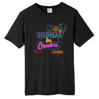 Retro Scumbag And Cheater Lounge Neon Sign Tall Fusion ChromaSoft Performance T-Shirt