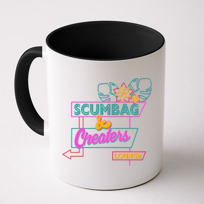 Retro Scumbag And Cheater Lounge Neon Sign Mug