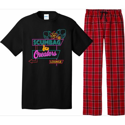 Retro Scumbag And Cheater Lounge Neon Sign Pajama Set