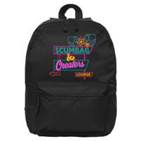 Retro Scumbag And Cheater Lounge Neon Sign 16 in Basic Backpack